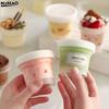 10 Stück Einweg-Dessertbecher mit Deckel Transparent Eisbecher Puddingbecher Kuchenaufbewahrungsbox Joghurtbecher Snackbehälter