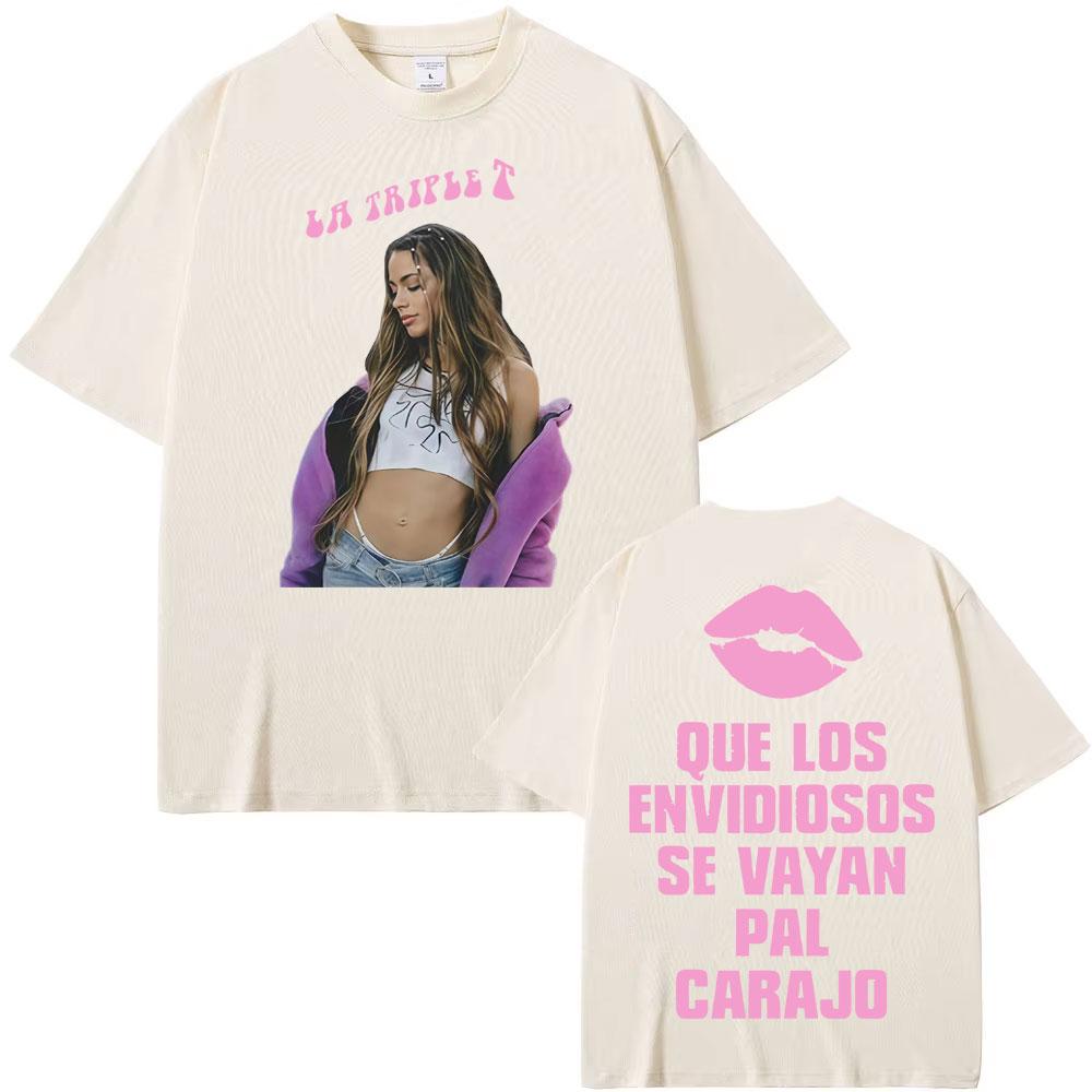 

Singer Tini Stoessel s Double-sided Printed T-shirt for Men and Women in Harajuku 2025 Summer Print 100% Pure Cotton T-shirt 4XL