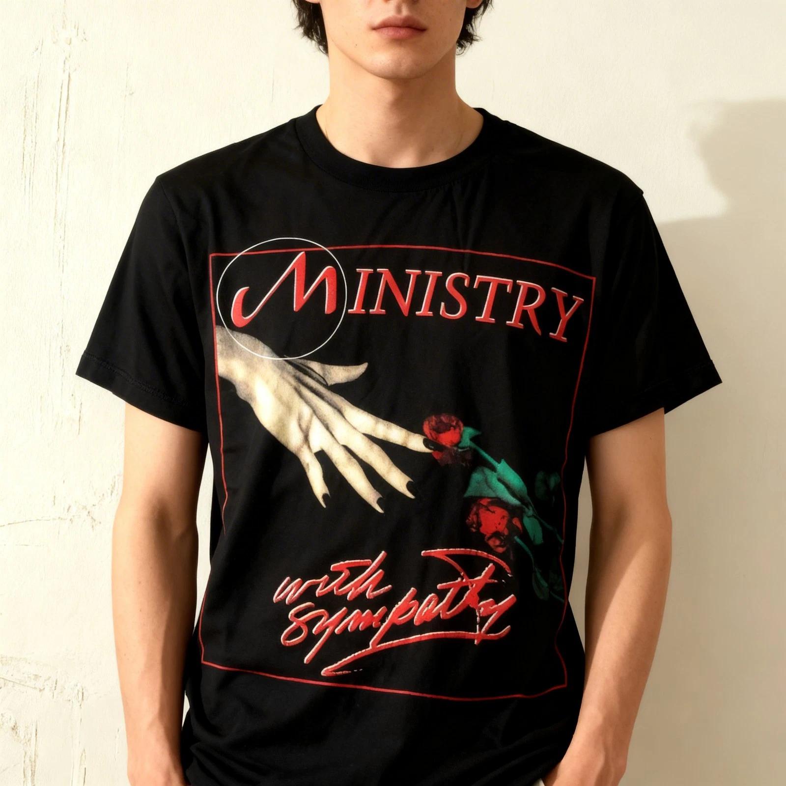 Ministry With Sympathy Synthpop Short Sleeve Cotton Black All Size Shirt S