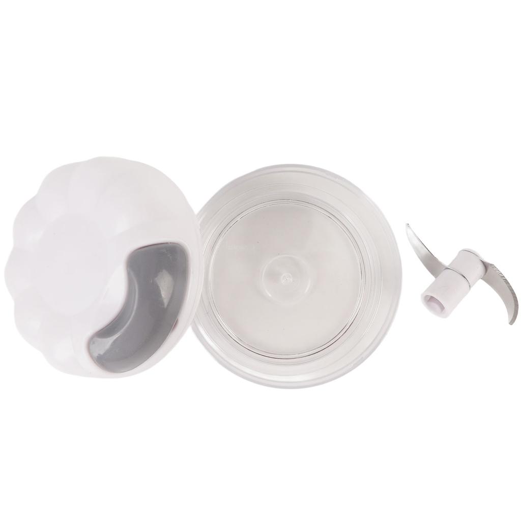 Garlic Chopper Manual Mini Safe Multipurpose Transparent Garlic Mincer with Drawstring for Kitchen