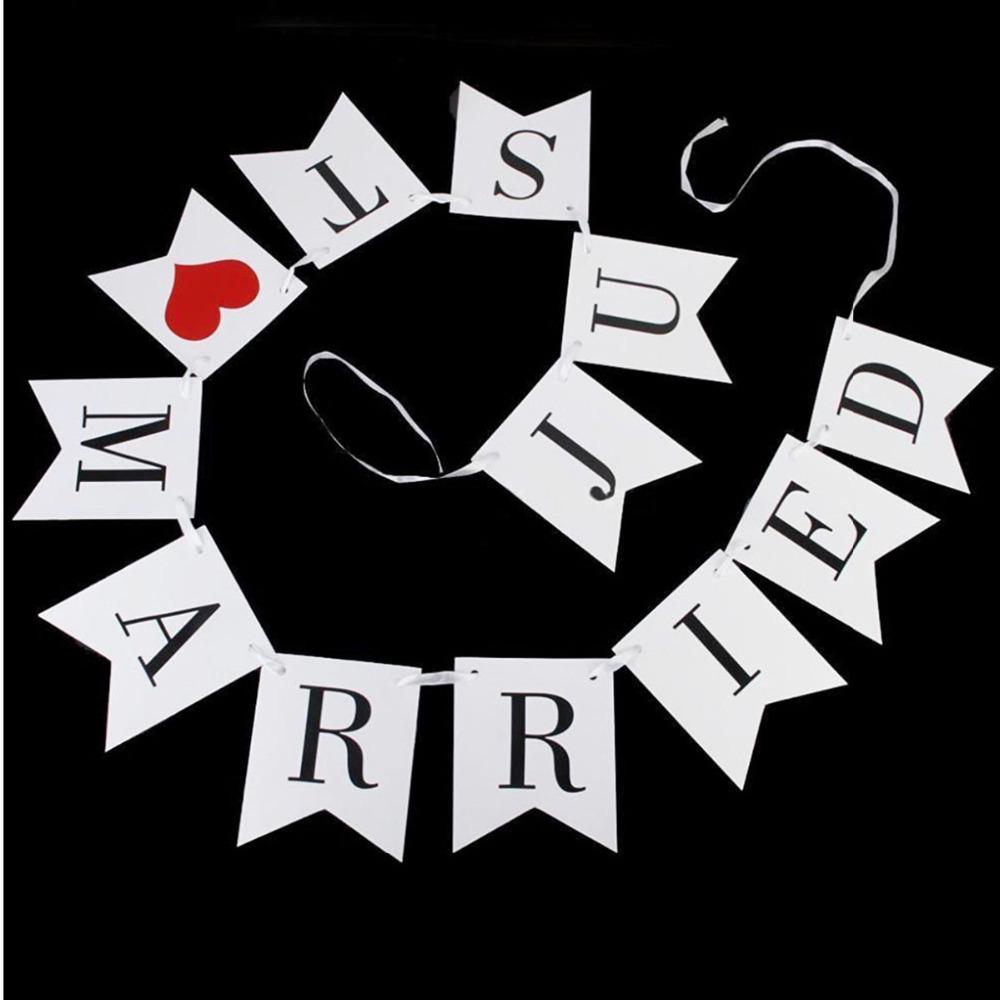 JUST MARRIED Fishtail Wedding Banner - Photo Props & Party Decoration