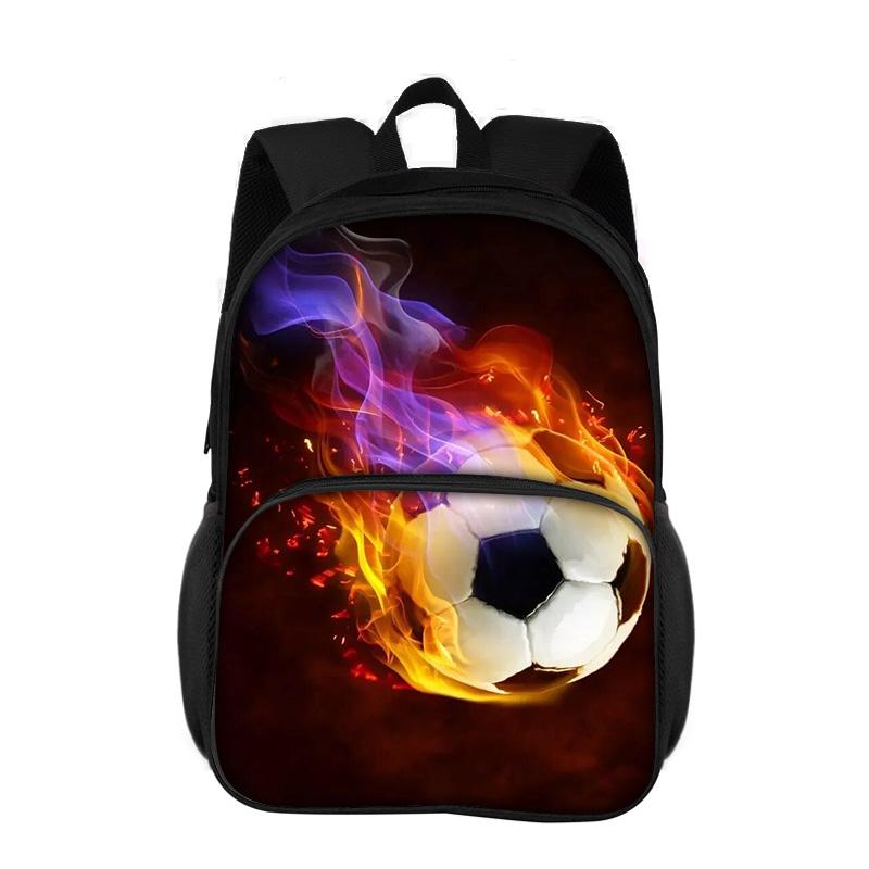 Soccer round front bag backpack, new sports style youth football print best partner for male and female students going to school