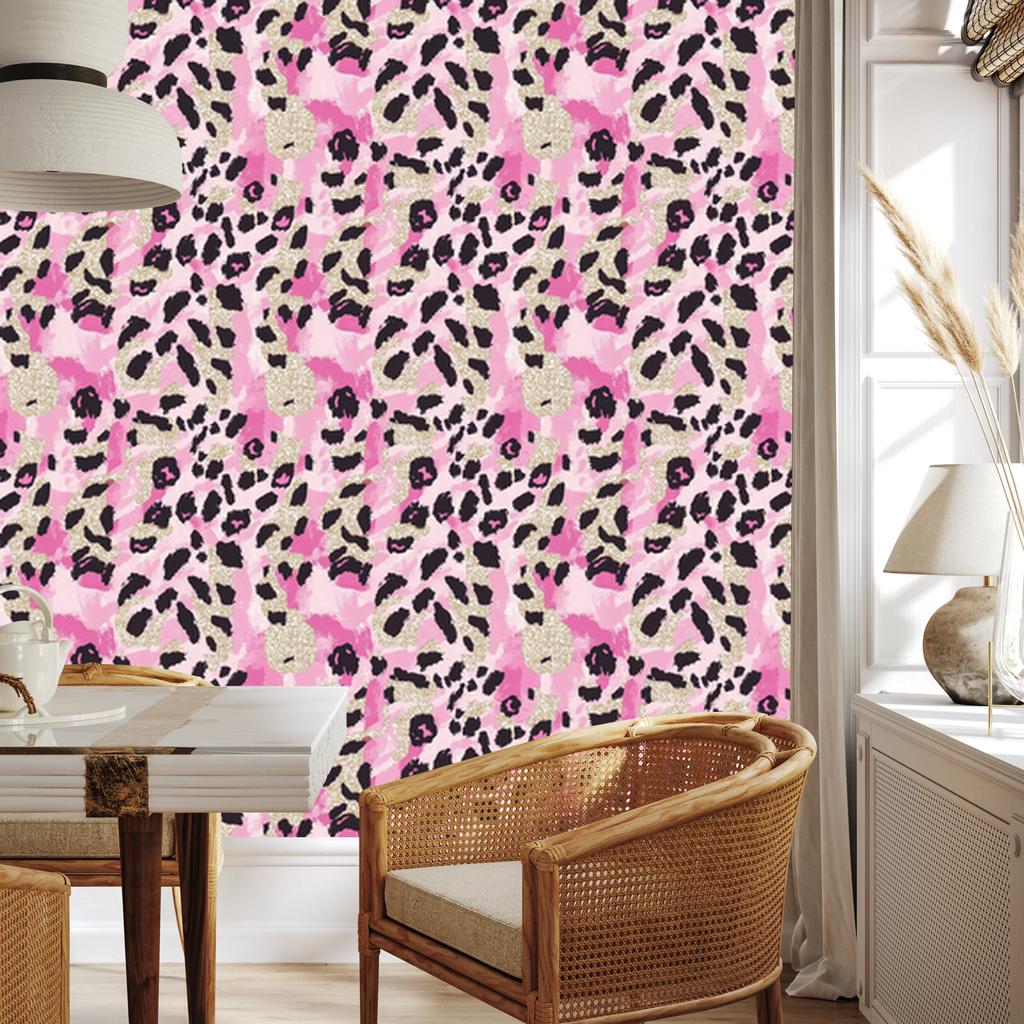 Pink glitter leather wallpaper powder pink, beige and purple 50x1000