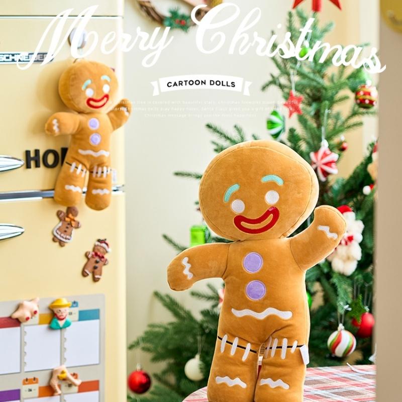 Gingerbread Man Plush Toys Biscuit Plushies Cookies Man Stuffed Doll Soft Sofa Cushion Dessert Pillow Christine Decor Xmas Gift
