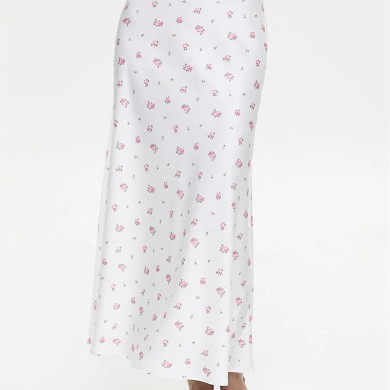 Tossy Summer Printed Fashion Long Skirt For Women High Waist Contrast Patchwork Slim Elegant Party Looks Ladies Y2k Maxi Skirt