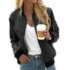 Women's Casual Zipper Jackets - 2024 Autumn Collection: Solid Color, European & American Fashion