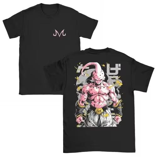 

2025 Kawaii Majin Buu Gym Ball Z Fitness Anime T-shirt for Men Cotton Short-sleeved Round Neck Summer Clothing for Parents 4XL