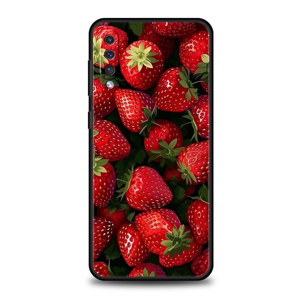

Phone Case For Samsung A56 A36 A26 A24 A12 A14 A16 A50 A70 A20E A22 A40 A34 A54 A42 A52 5G A04s A06 Cover Strawberry Flowers Galaxy A26 5G