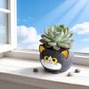 Black Cats Design Resin Flower Pot With Drainage Hole For Succulents Indoor Plant Small Planter Home Garden Decoration