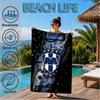 Monter-rey Football Crest Art Printed Microfiber Beach Towel, Soft And Absorbent, Quick-Dry, Ideal for Summer Travel, Beach Essential, Swimming Pool