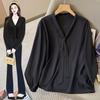 Plus Size Spring Slimming White Commuter Shirt - Women's Fashionable and Professional Top