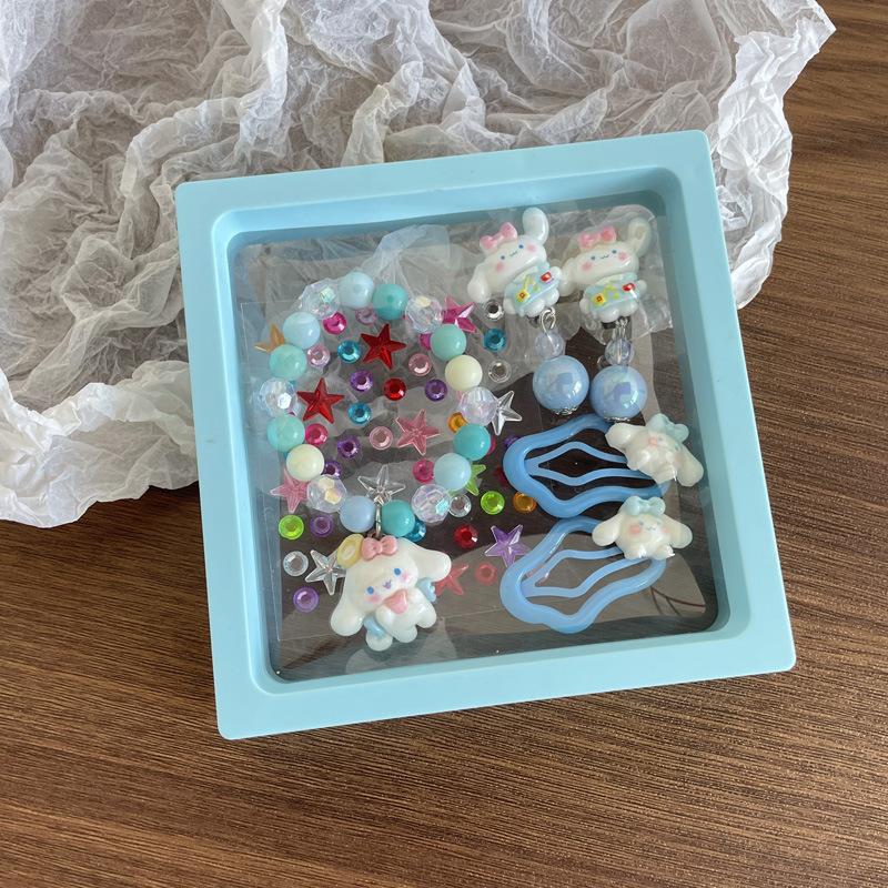 Mermaid Children'S Bracelet Cute Shell Painless Ear Clip Mermaid Princess Hair Tie Set Gift Box