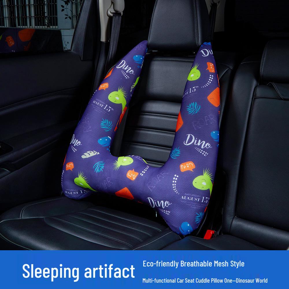 Children's Cartoon Car Headrest Neck Pillow & Lumbar Support Cushion