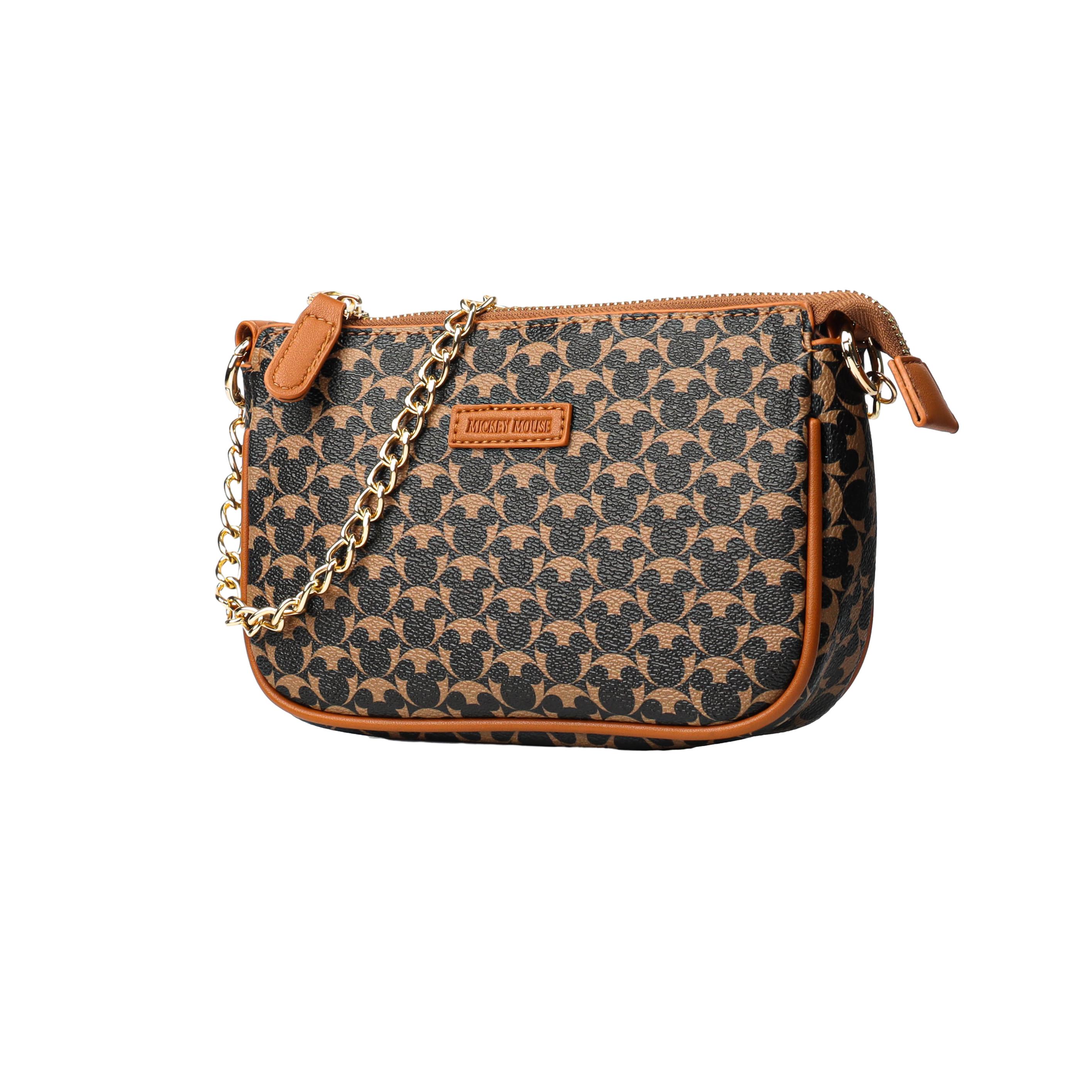 

New Disney Mickey Series PVC Dumpling Bag Shoulder Bag Medium Size Women s Coffee LW-CRD-18 20.3*4.1*13.0CM