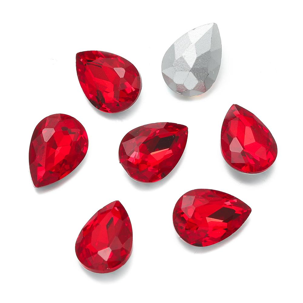 10 Stück/Los Tropfenförmige Glasperle Kristall Edelstein Spitze Rückseite Tropfenform Strasssteine Aufkleber Strassstein Für DIY Schmuckzubehör