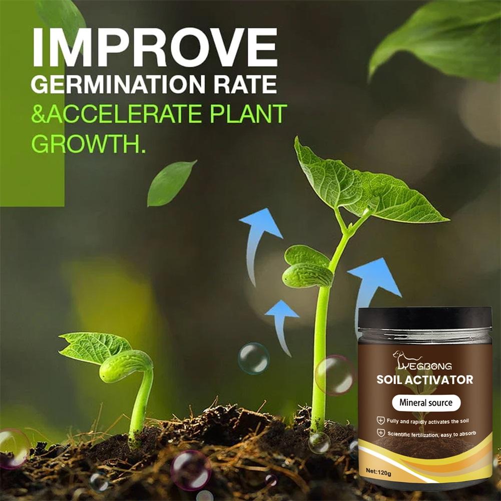 120g Estimulador de Raíces-Fertilizante Para Plantas de Interior y Exterior Revitaliza Suelos, Estimula el Crecimiento Salud Floreros Crecimiento Fertilizar