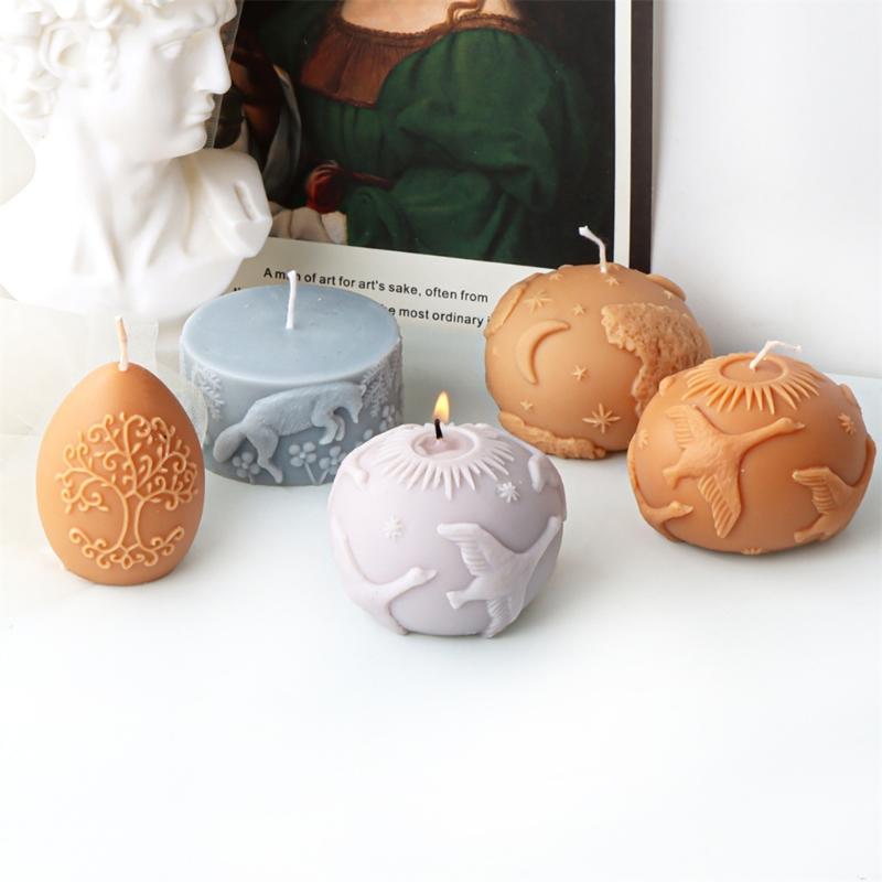 Elegant Pattern Cylinder Silicone Mold Candle Molds Silicone Soap Moulds Hand-Making Supplies for Hand-Making Candle