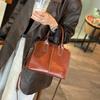 Autumn and Winter Leather Large-capacity Hand-held Bag with Natural Chipped Leather Top Layer, Korean-style Trendy Single-shoulder Women's Bag