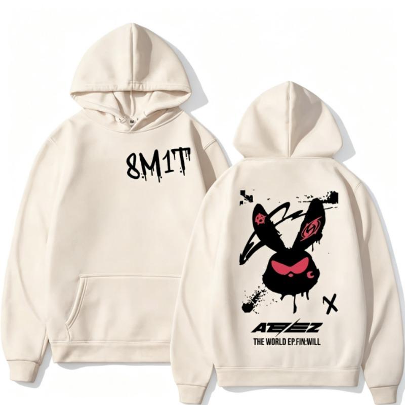 Autumn Men's Women's Hoodies Ateez 8M1T Printing Unisex Fashion Pullover Long Sleeves Loose Casual Vintage Sweatshirts