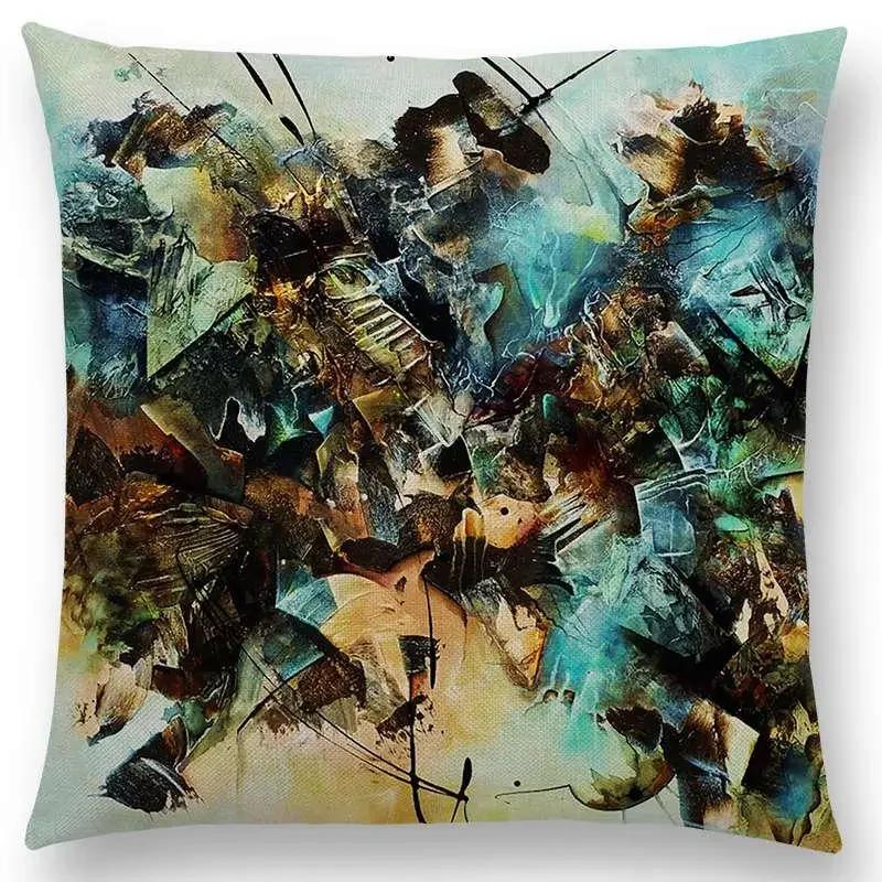 New Gorgeous Abstract Art Painting Mysterious Color Vortex Fantasy Geometry Retro Cushion Cover Car Sofa Throw Pillow Case