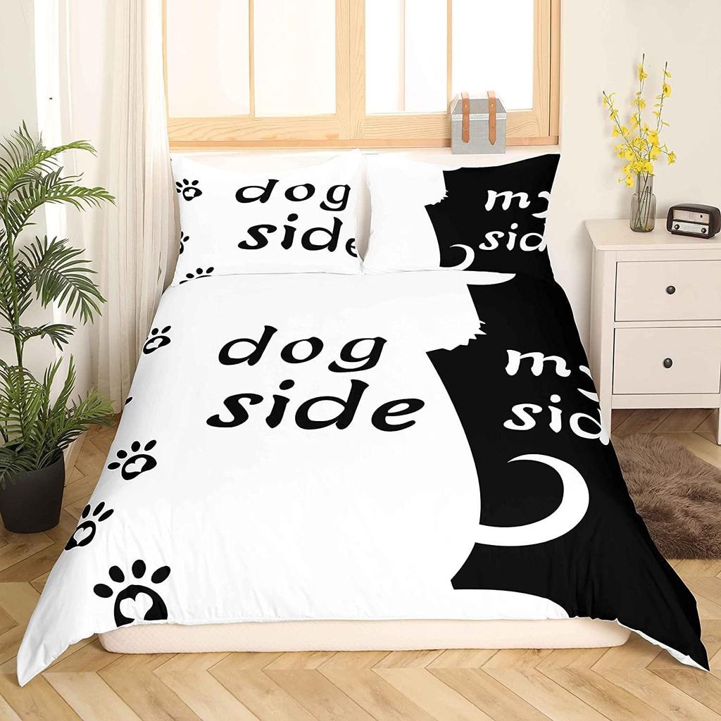 Home Textiles Three-Piece Valentine'S Day Cute Cartoon Digital Printing Quilt Pillowcase Bedding