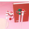 Christmas Straw Covers Cap Cartoon Silicone Drinking Straw Plug Tips Reusable Dust-proof Cup Cap Home Party Decoration