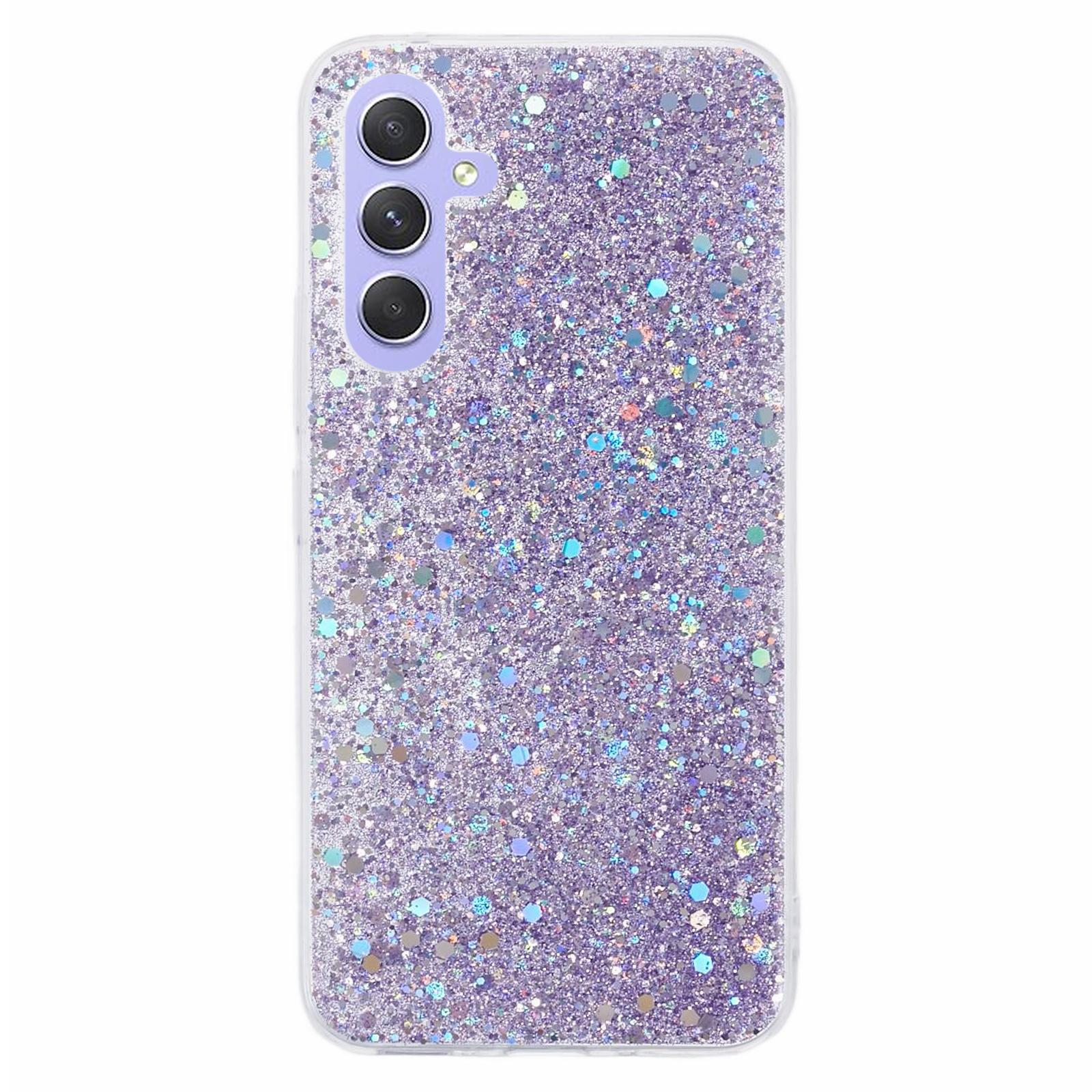 

For Samsung Galaxy S23 FE TPU Case Glittery Scratch-proof Phone Cover Purple