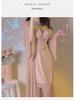 Elegant Underwire Camisole Nightgown with Chest Pads & Robe Set for Women