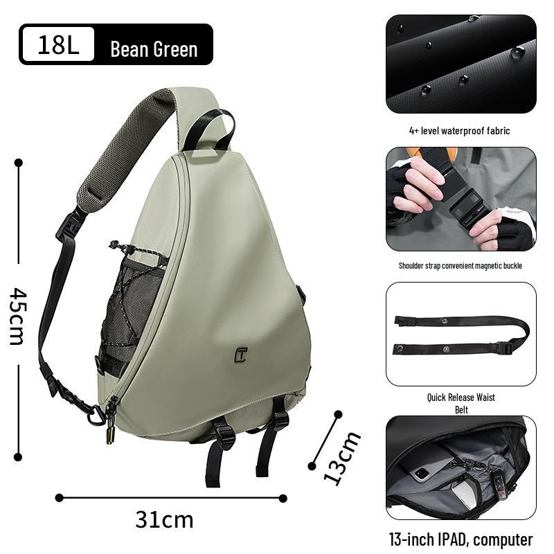 

Tangku Мужская многофункциональная спортивная сумка кроссбоди большой вместимости для ношения на груди и плече 14-inch