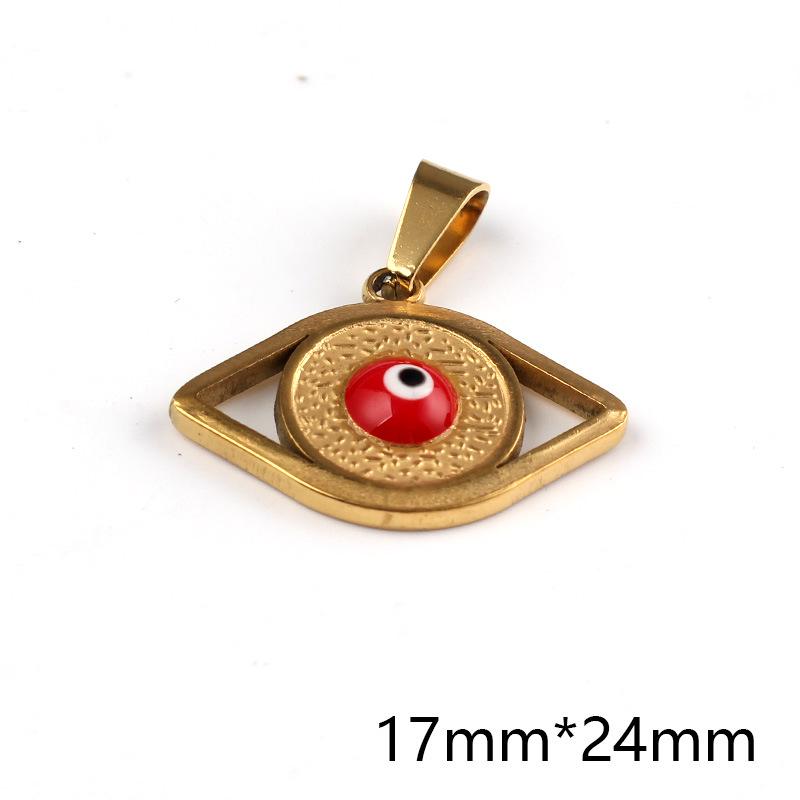 Vintage Blue Enamel Turkish Evil Eye Pendant for DIY Jewelry