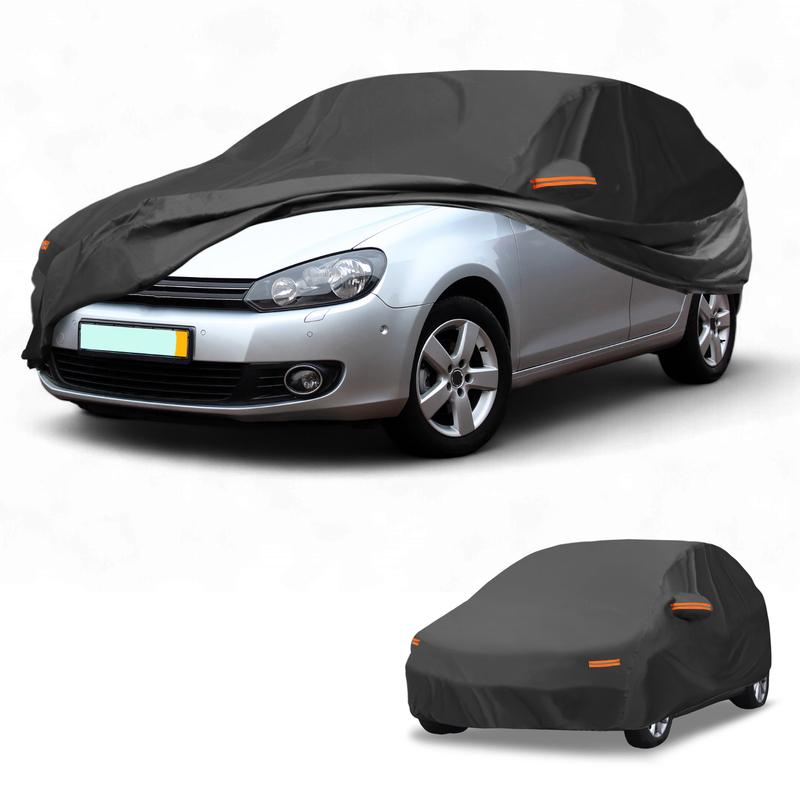 Motoforti Car Cover Waterproof All Weather for Volkswagen Golf 2003- Black 210D-PU