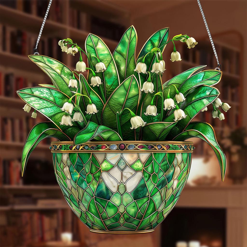 Linglan Flat Double Sided Printed Decorative Acrylic Pendant Spring Decorative Pendant