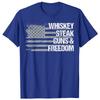 Dad Grandpa Veteran US Flag Whiskey Steak Guns Freedom TShirt Customized Products Unisexs Fashion Fathers Day Novelty Gift Tees