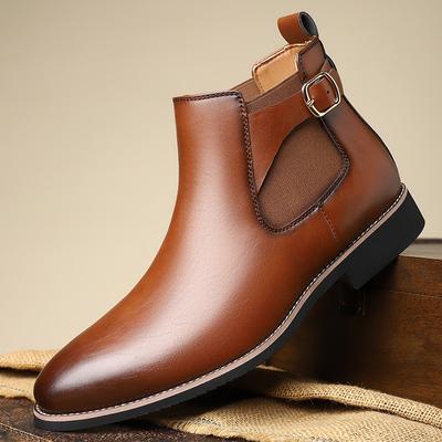 Stivaletti Chelsea da Uomo Neri a Punta Caviglia Alta Scarpe Eleganti da Uomo Scarpe da Passeggio da Uomo Resistenti all'Usura Stivaletti Chelsea Eleganti Botas de Hombre