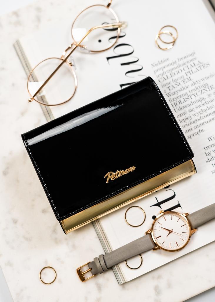 Peterson Wallet Sk. PTN 1N-445-6778 Black-Gold