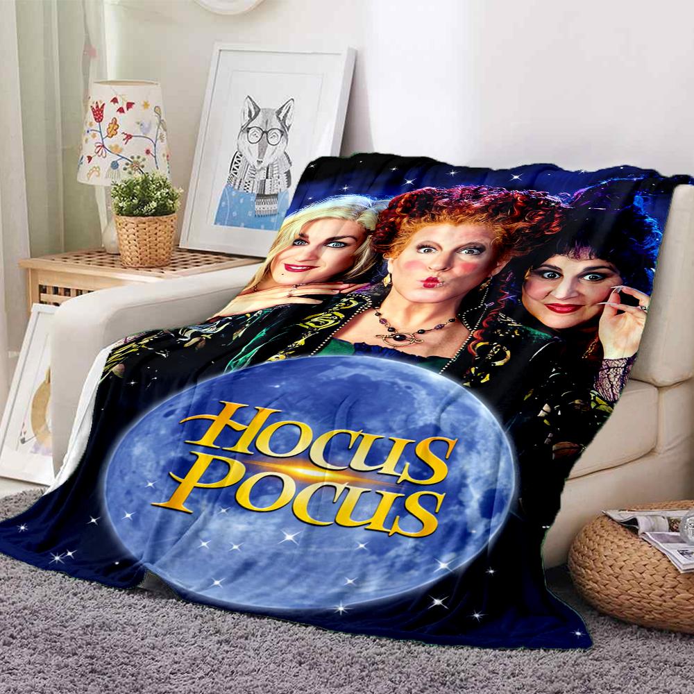 1Pc Hocus Pocus Magic Night Blanket Soft And Comfortable Casual Warm Camping Travel Christmas Halloween Xmas Gift M924494