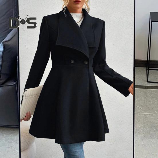 Damen Mittellanger Mantel, Winddichter Mantel mit Reverskragen für Damen, Warme, Stilvolle Oberbekleidung für Frühling und Herbst