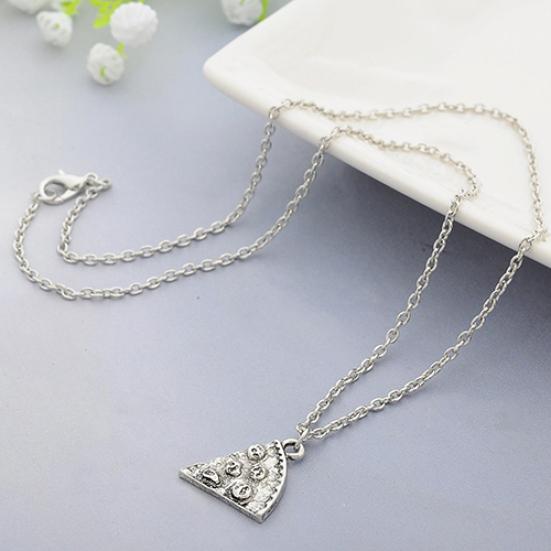6 Pcs Pizza Slice Pendants Necklaces Creative Friendship Couple Necklace