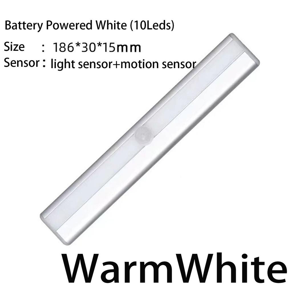 Motion Sensor LED Night Light  Wireless Under Cabinet Light For Kitchen Cabinet Bedroom Wardrobe Indoor Light Battery Powered