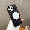 Luxury Camouflage Leather Cooling Frame Magnetic Stand Phone Case iPhone 16 15 14 13 12 Pro Max 11 Plated Shock-protected Rear Cover