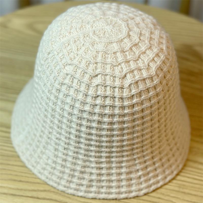 Knitted Bucket Hat Women's Autumn and Winter Solid Color Wool Hat Warm Bucket Hat Fashion