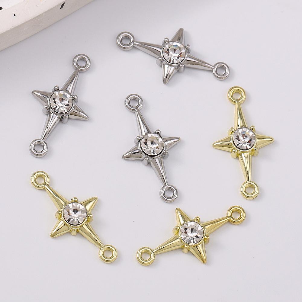 5pcs Crystal CZ Star Charms Polaris Pendants for Jewelry Making Necklace Earrings Bracelet DIY Handmade Accessories