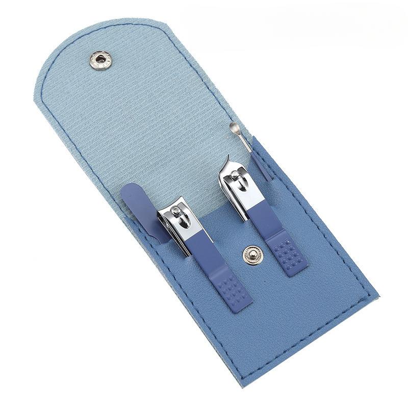 

Немецкое качество 6-предметный темно-зеленый портативный набор для ухода за ногтями с кусачками, ножницами и инструментами для педикюра светло-синий