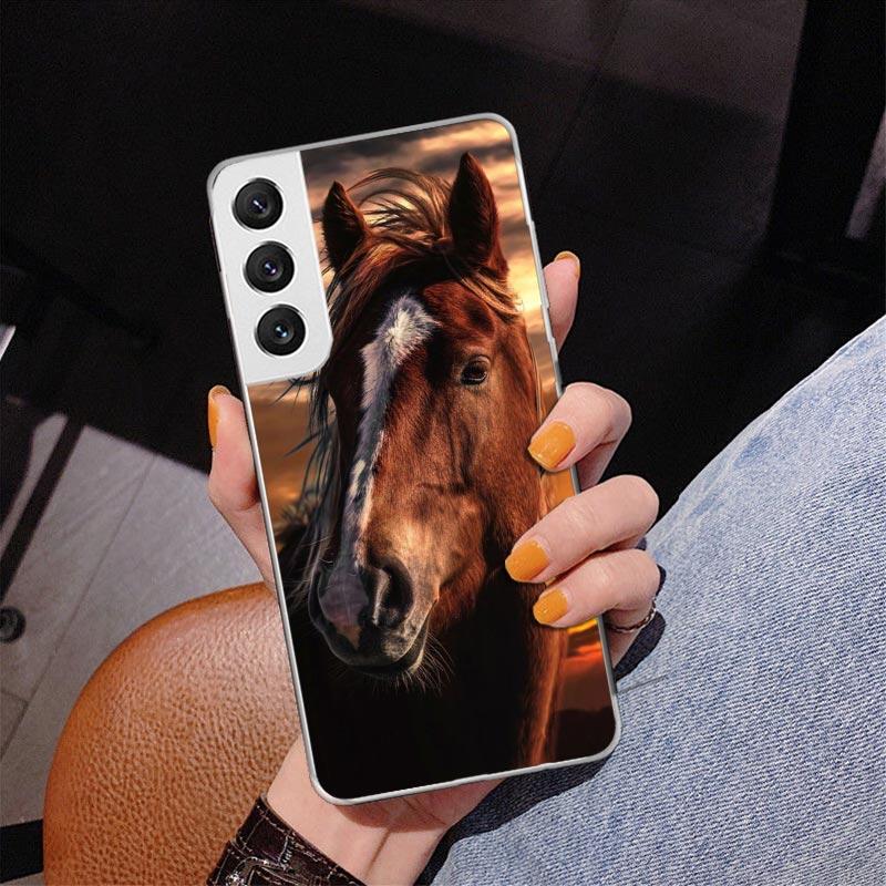 Horse Great Beauty Galloping Phone Case For Samsung Galaxy S24 S25 Edge S26 Ultra S23 S22 S21 Plus S20 FE + Personalized Print C