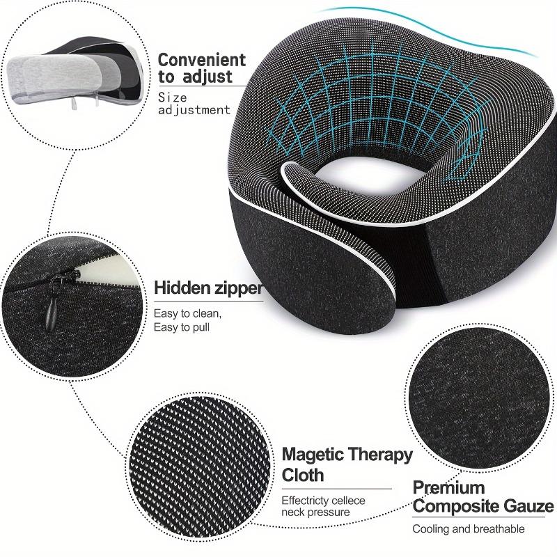 Ergonomic Portable Travel Pillow Neck Support Cervical Pillow for Airplane Car Office - Comfortable Headrest for Long Trips