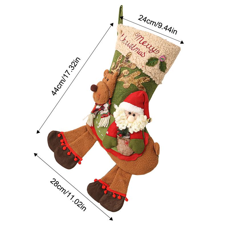 Weihnachtsstrumpf für Kinder, Geschenktasche und Baumschmuck