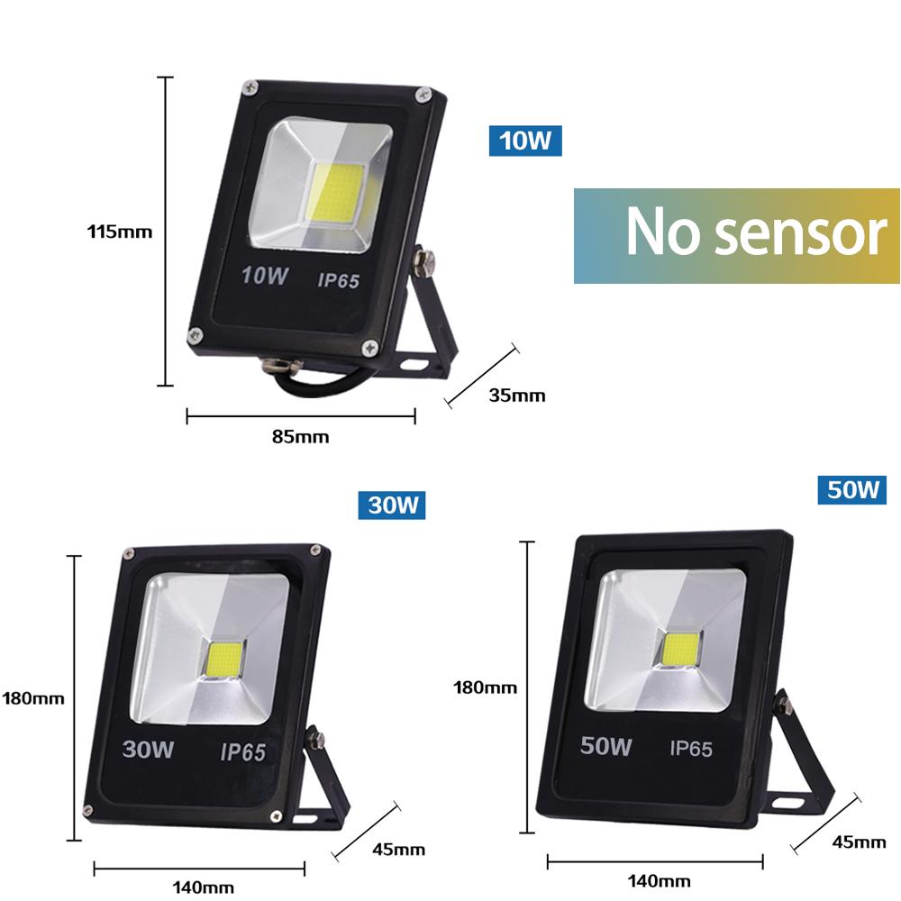 220V reflektor Led 10W 30W 50W reflektor światło przeciwpowodziowe wodoodporny Ip65 reflektor ogrodowy Pir czujnik ruchu ścienne oświetlenie zewnętrzne