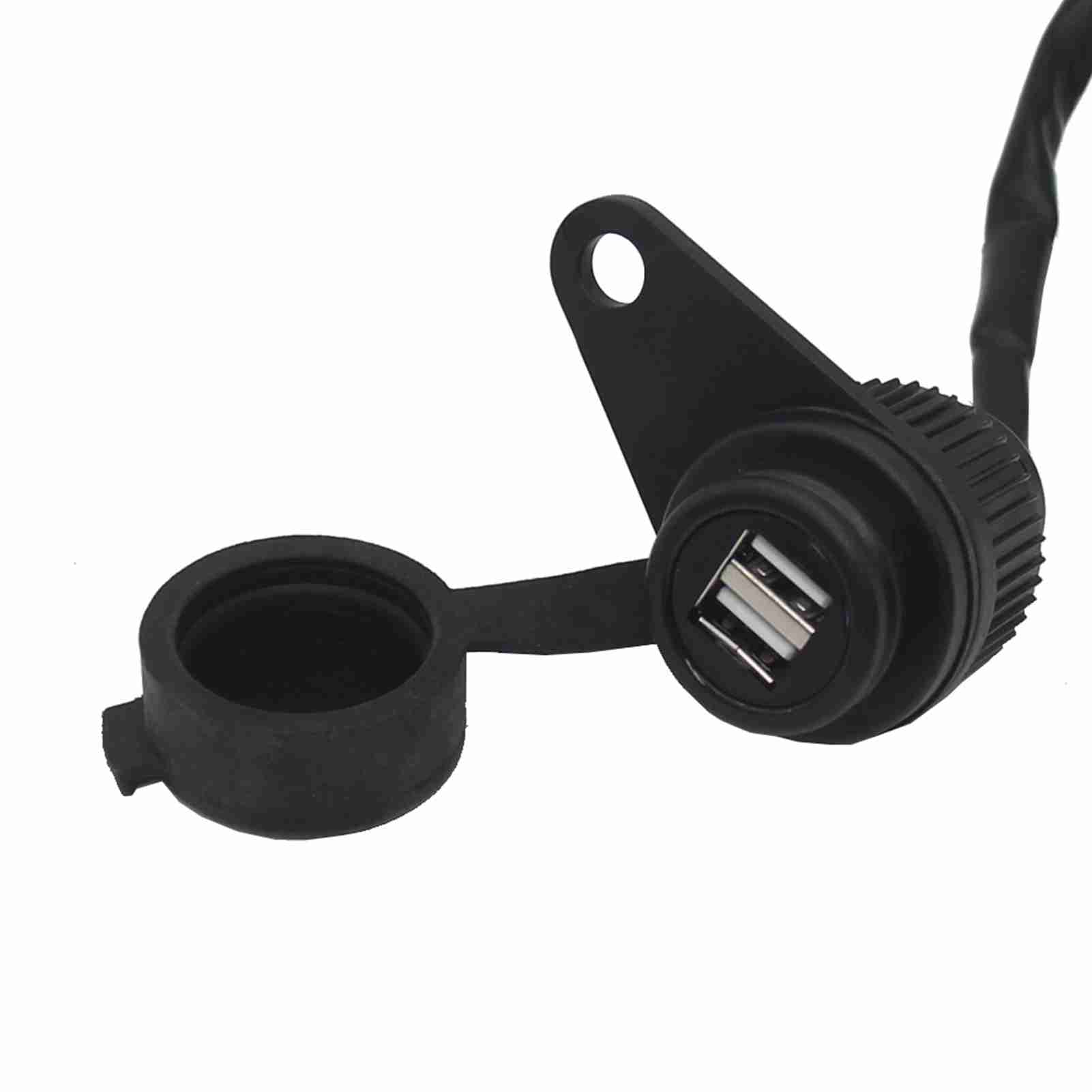 

Motorcycle USB Charging Socket 5V 2A Dual USB Power Outlet Black for MT-09 MT07 XSR700