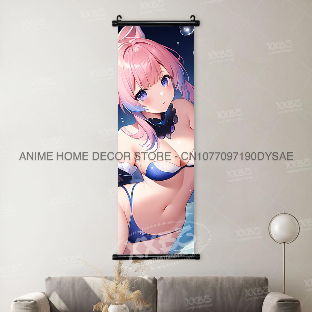 Genshin Impact Game Posters Xiangling Scrolls Picture Yaoyao Decorative Paintings Yun Jin Anime Home Decor Layla Wall Artwork