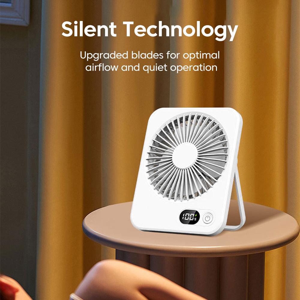 Xiaomi 5 Gear Desk Fan Portable Mini Fan Foldable Digital Display Table Fan USB Rechargerable Wall Fan Student Desk Hang Fan For Office